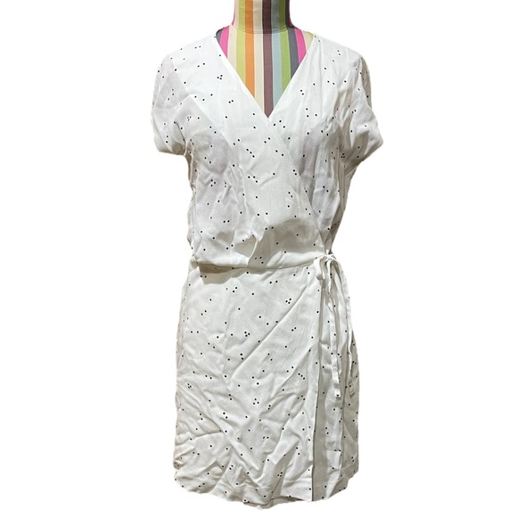 OAK + FORT Polka Dot Mini Wrap Dress 0768 - Picture 2 of 7